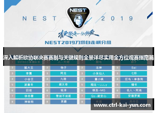 深入解析欧协联决赛赛制与关键规则全景详尽实用全方位观赛指南篇